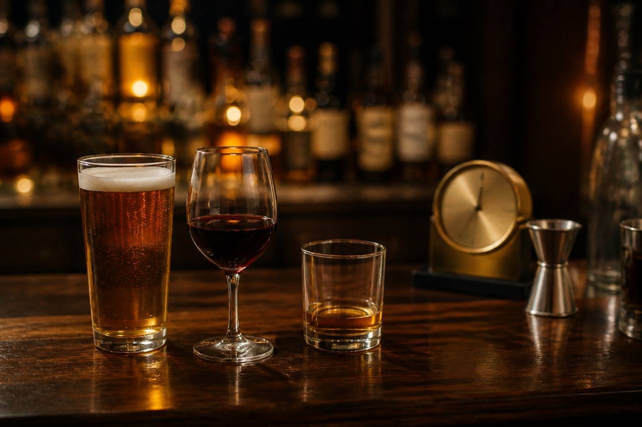Beer, wine, and spirits compared against the BAC legal limit by country