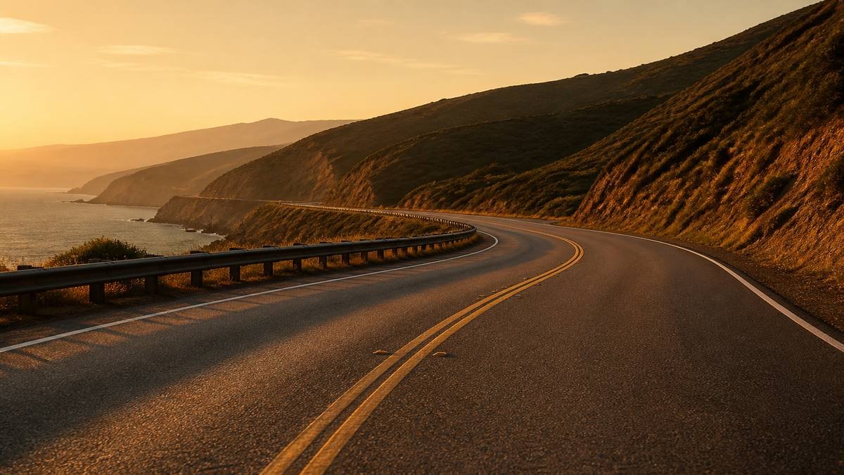 California coastal highway representing California 4 points and a DMV review