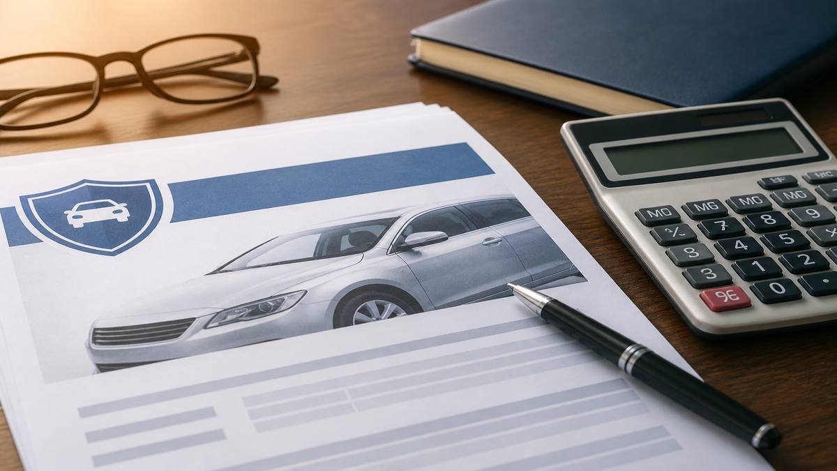 Insurance paperwork and calculator showing insurance points premium increases