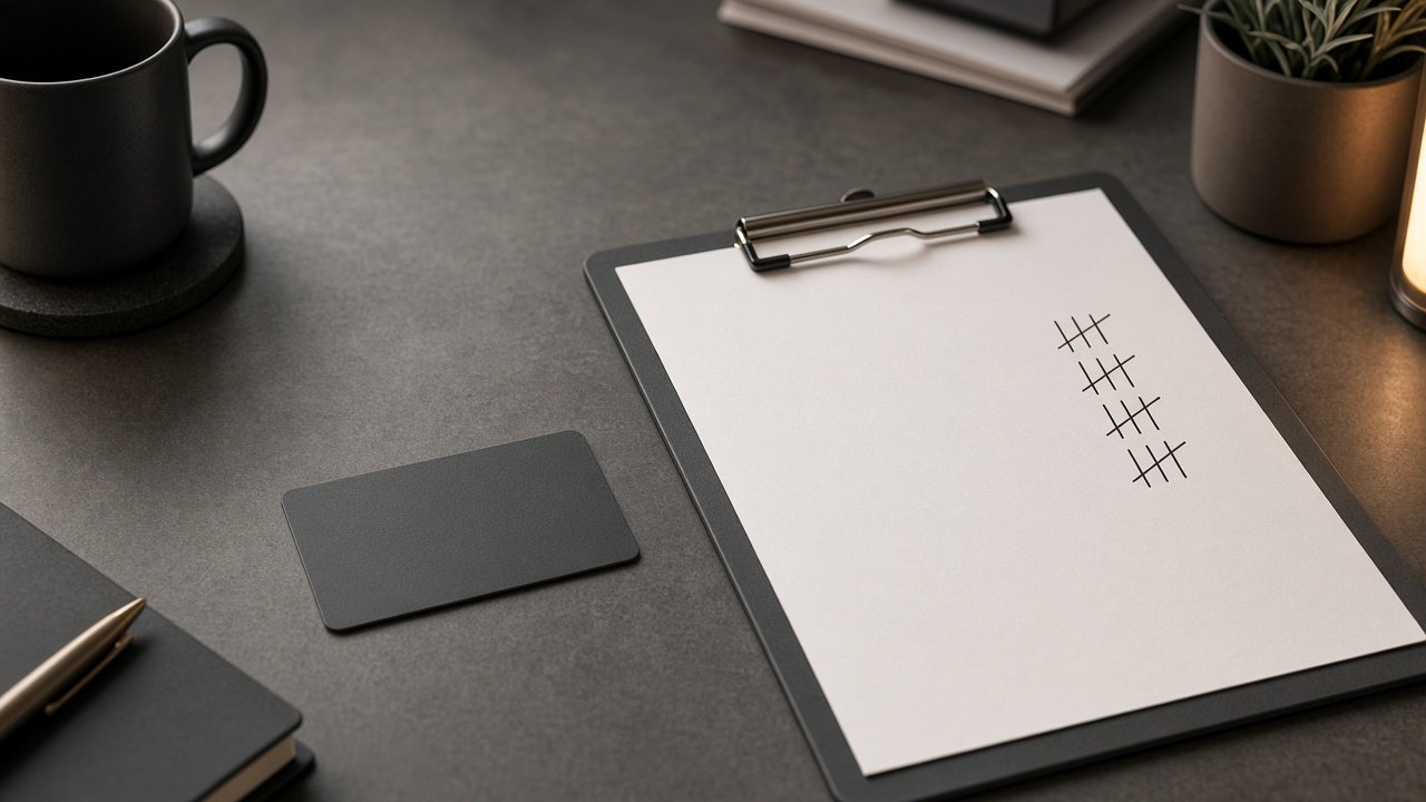 New York license points tally clipboard beside a generic driver card