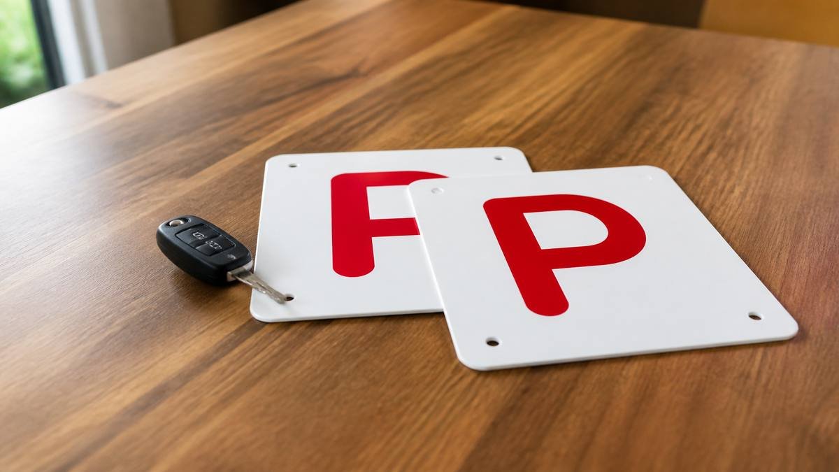 P-plates and car keys showing NSW new vs experienced demerit point limits